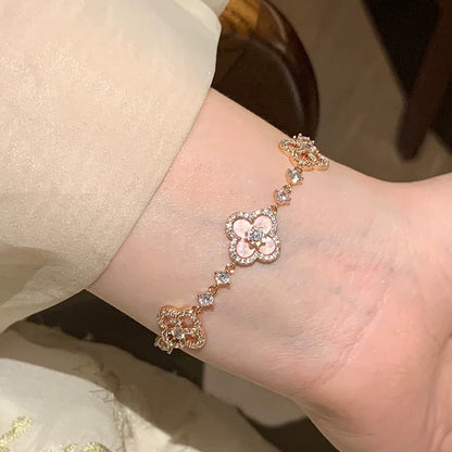 [Royal Jewellery]CLOVER 5 MOTIF PINK BLUE RED WHITE BRACELET