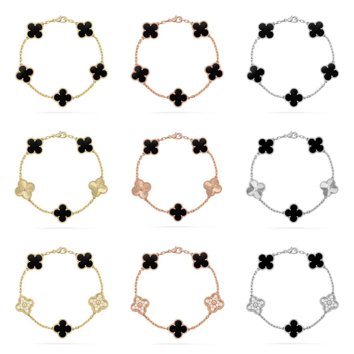 [Royal Jewellery] CLOVER 5 MOTIF ONYXS BRACELET COLLECTION