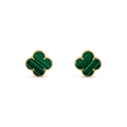 [ROYAL]CLOVER MINI 9.5MM MALACHITE  EARRINGS