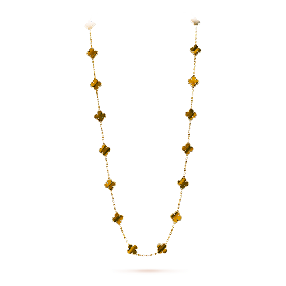 [Royal Jewellery]CLOVER 20 MOTIFS TIGER EYE ROSE GOLD