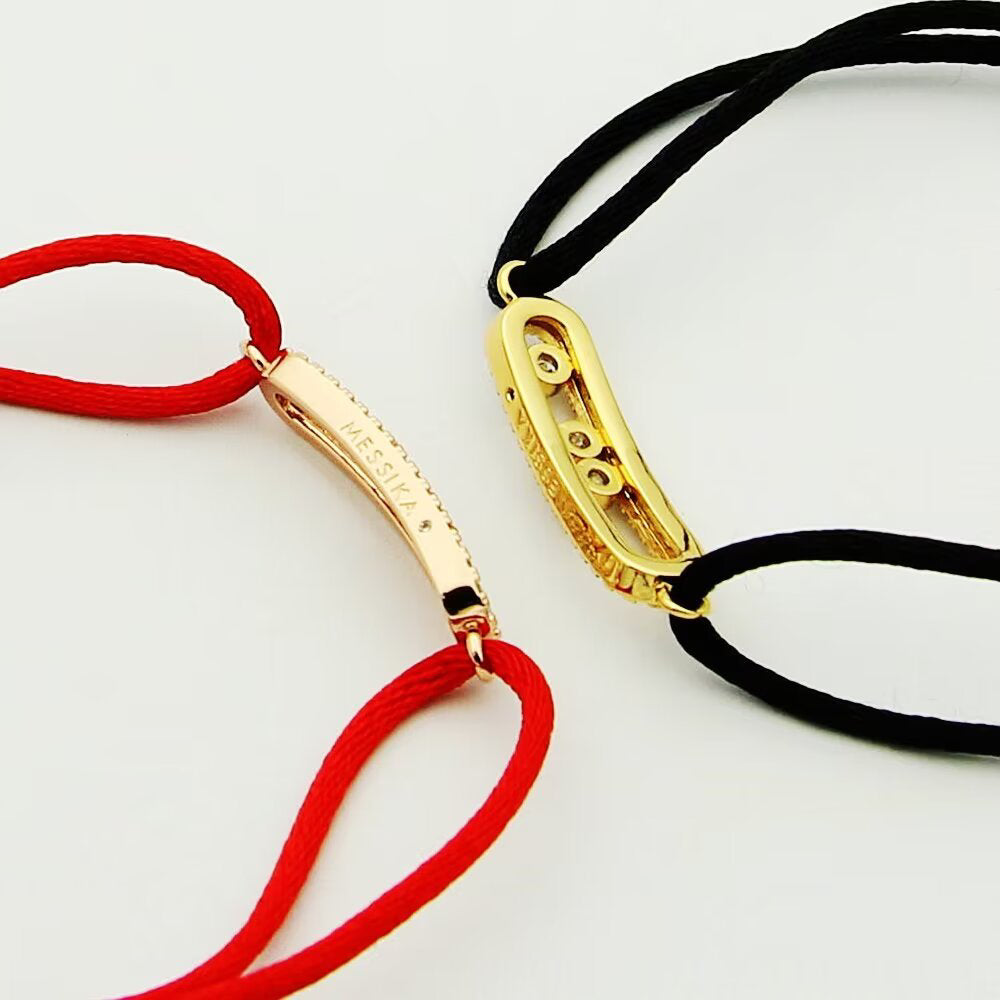 [Royal Jewellery]Messika Care(s) pink cord pavé bracelet