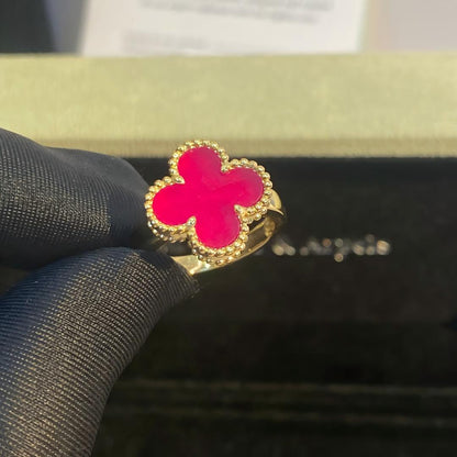[Royal Jewellery]NEW CLOVER PINK ENAMEL RINGS