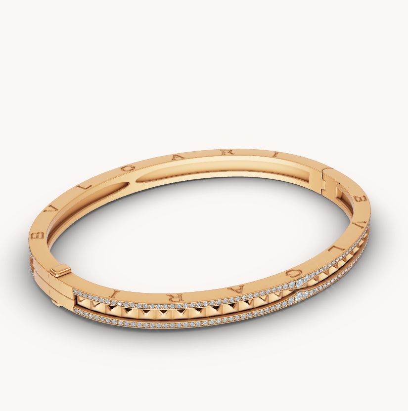 [ROYAL]ZERO 1 SPIRAL AND PAVED DIAMOND GOLD BRACELET