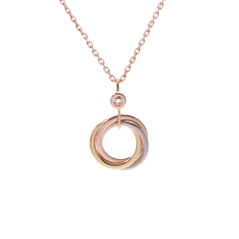 [ROYAL]TRINITY SILVER GOLD PINK GOLD NECKLACE