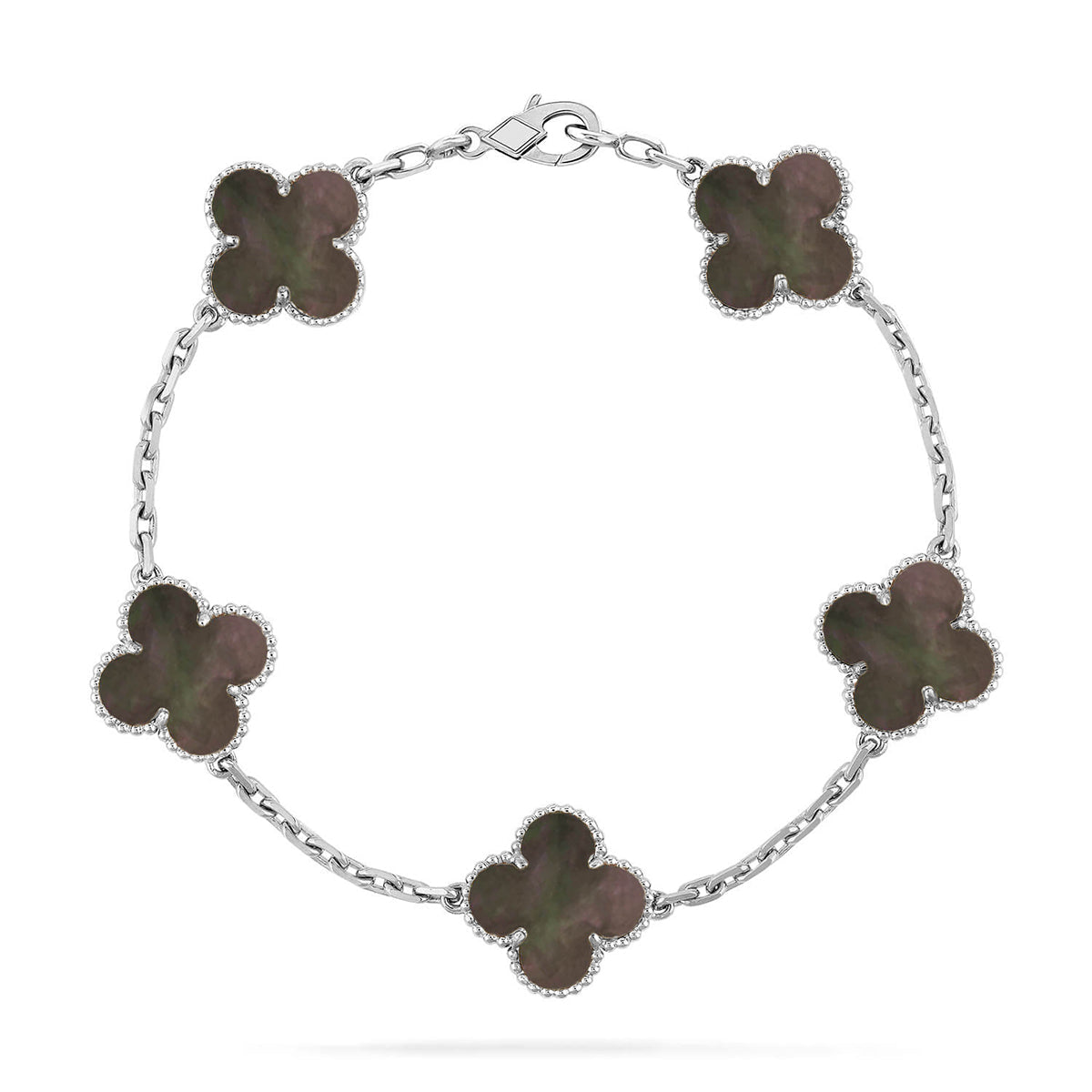 [Royal Jewellery] CLOVER 5 MOTIF GRAY MOP BRACELET COLLECTION