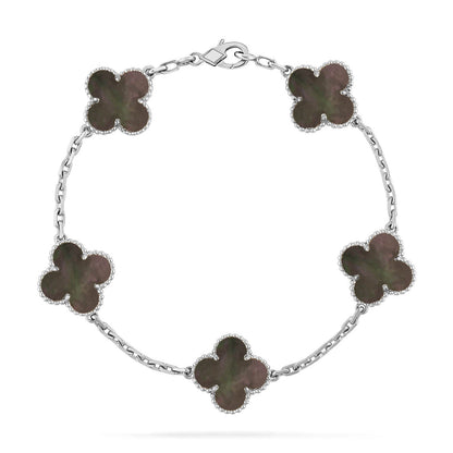 [Royal Jewellery] CLOVER 5 MOTIF GRAY MOP BRACELET COLLECTION