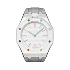Oak Pop Gray Steel Silicone Strap