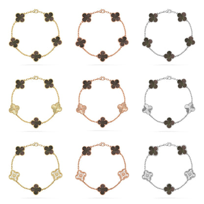 [Royal Jewellery] CLOVER 5 MOTIF GRAY MOP BRACELET COLLECTION