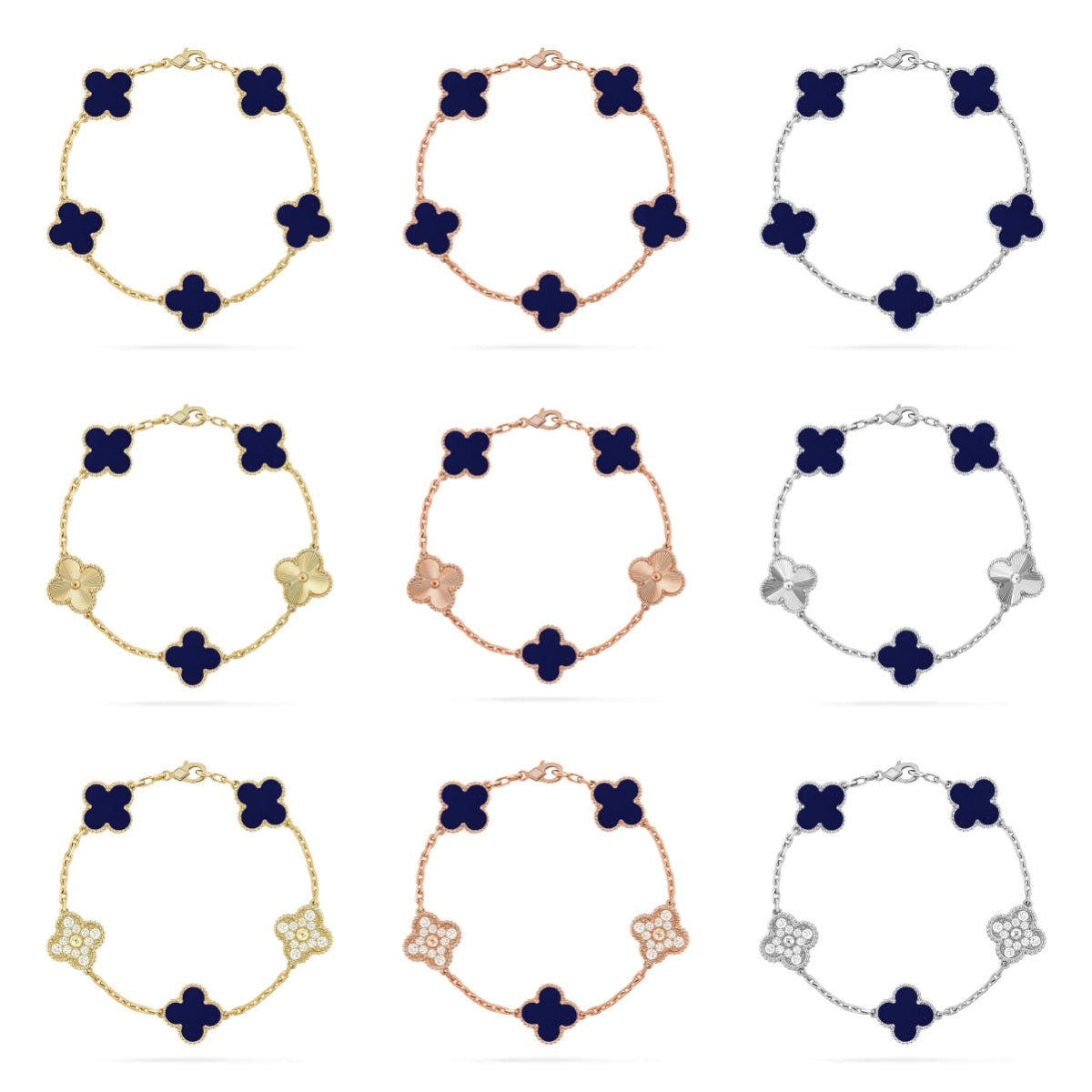[Royal Jewellery]CLOVER 5 MOTIF LAPIS LAZULI BRACELET COLLECTION
