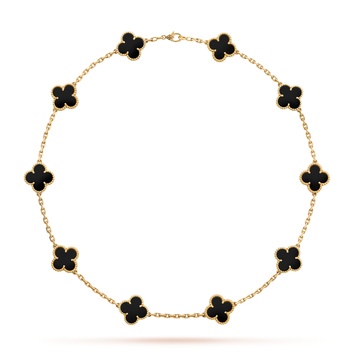 [Royal Jewellery]CLOVER 10 MOTIFS ONYX NECKLACE
