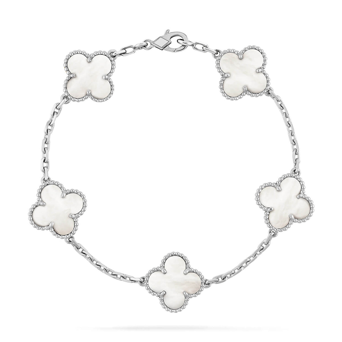[Royal Jewellery]CLOVER WHITE PEARL MOP 5 MOTIF BRACELET COLLECTION