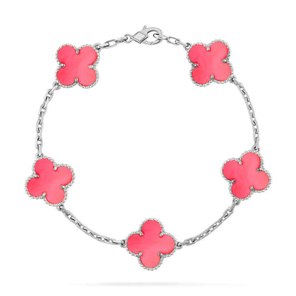 [Royal Jewellery] CLOVER 5 MOTIFS  PINK MOP BRACELET COLLECTION