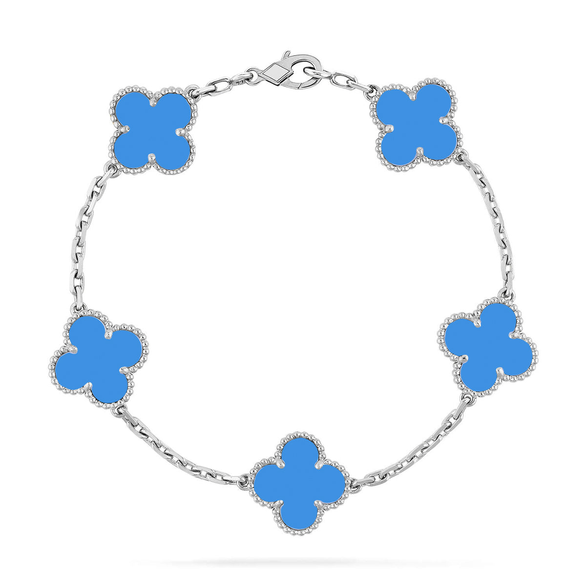 [Royal Jewellery] CLOVER 5 MOTIF BLUE AGATE BRACELET COLLECTION