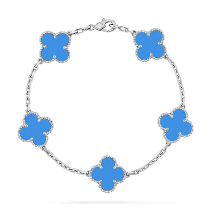 [Royal Jewellery] CLOVER 5 MOTIF BLUE AGATE BRACELET COLLECTION