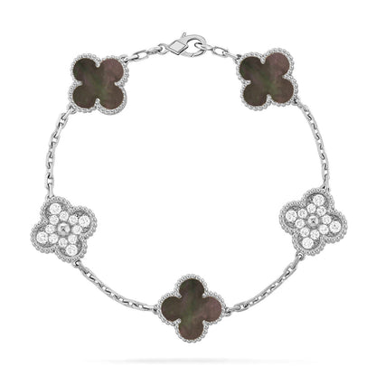[Royal Jewellery] CLOVER 5 MOTIF GRAY MOP BRACELET COLLECTION