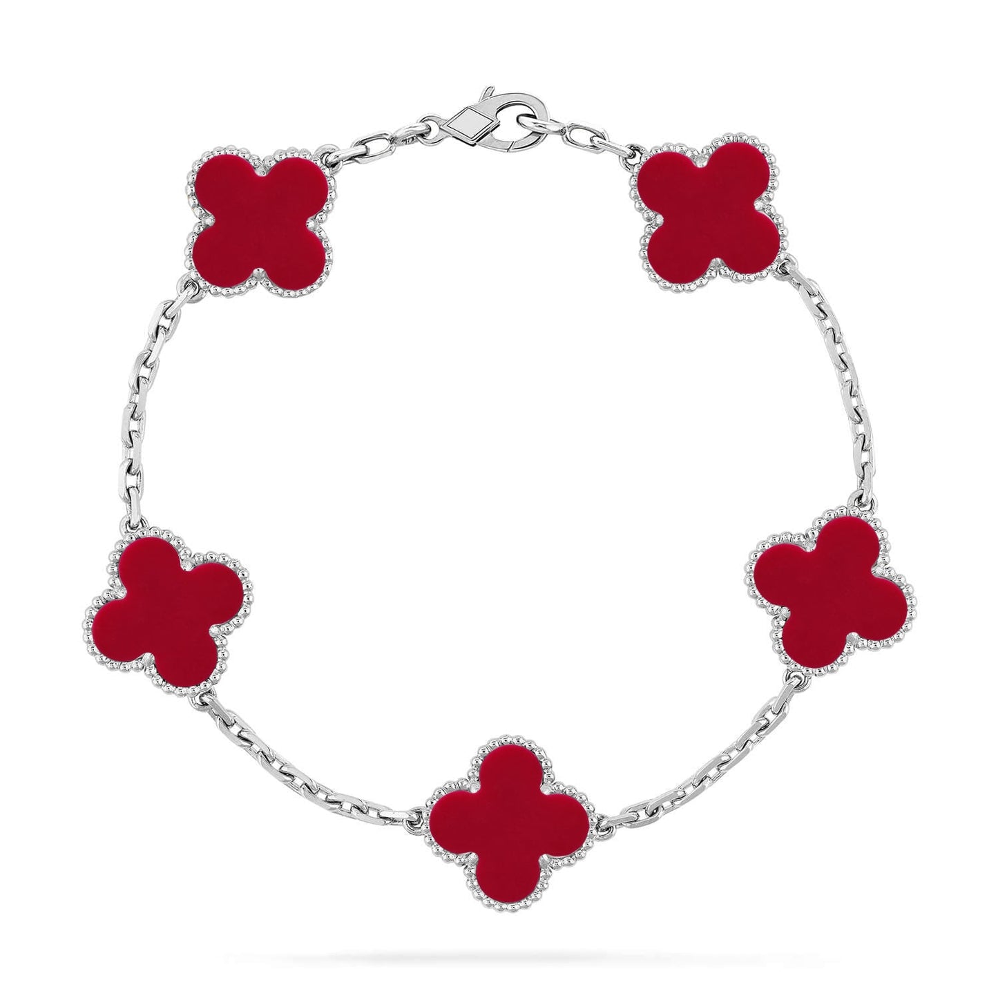 [Royal Jewellery] CLOVER 5 MOTIF RED CORNELIAN BRACELET COLLECTION