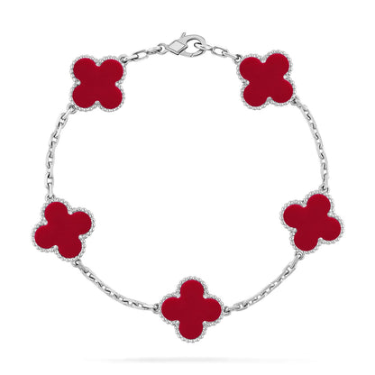 [Royal Jewellery] CLOVER 5 MOTIF RED CORNELIAN BRACELET COLLECTION