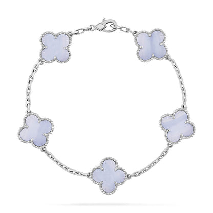 [Royal Jewellery] CLOVER 5 MOTIF PURPLE CHALCEDONY BRACELET COLLECTION