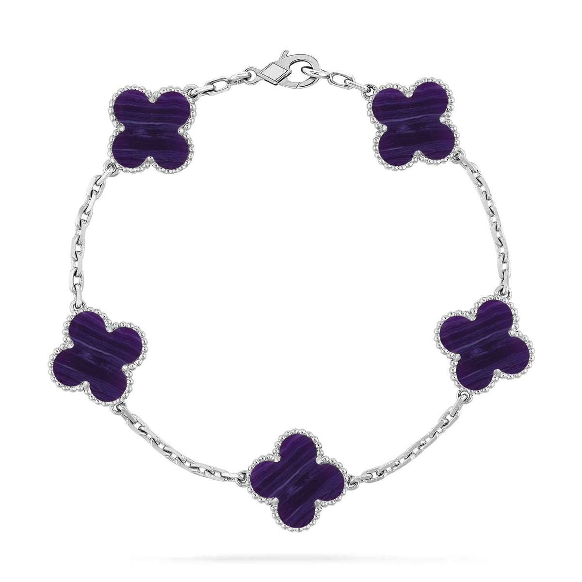 [Royal&Vicky]LUCKY CLOVER 5-MOTIF BRACELET - CHAROITE COLLECTION