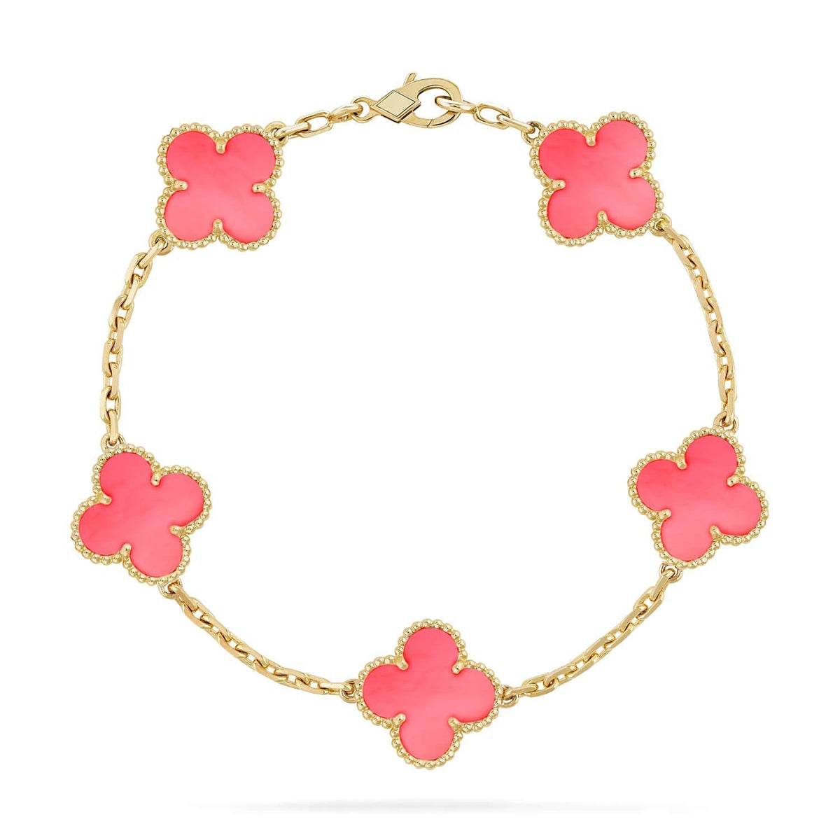 [Royal Jewellery] CLOVER 5 MOTIFS  PINK MOP BRACELET COLLECTION