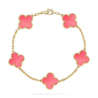 [Royal Jewellery] CLOVER 5 MOTIFS  PINK MOP BRACELET COLLECTION