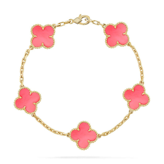 [Royal Jewellery] CLOVER 5 MOTIFS  PINK MOP BRACELET COLLECTION