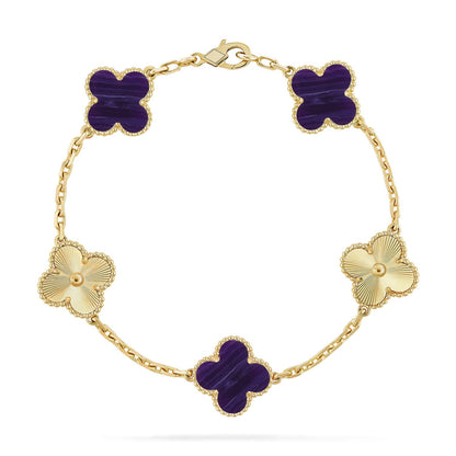 [Royal Jewellery]CLOVER 5 MOTIF PURPLE STRIPES BRACELET COLLECTION
