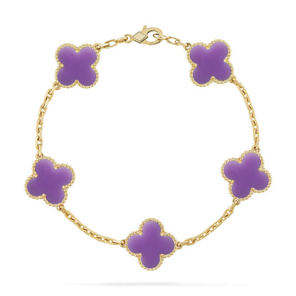 [Royal Jewellery]CLOVER 5 MOTIF LIGHT PURPLE BRACELET COLLECTION