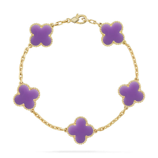 [Royal Jewellery]CLOVER 5 MOTIF LIGHT PURPLE BRACELET COLLECTION