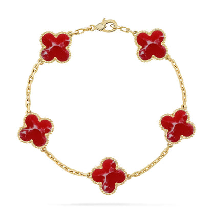[Royal Jewellery]CLOVER 5 MOTIF RED PATTERN BRACELET COLLECTION