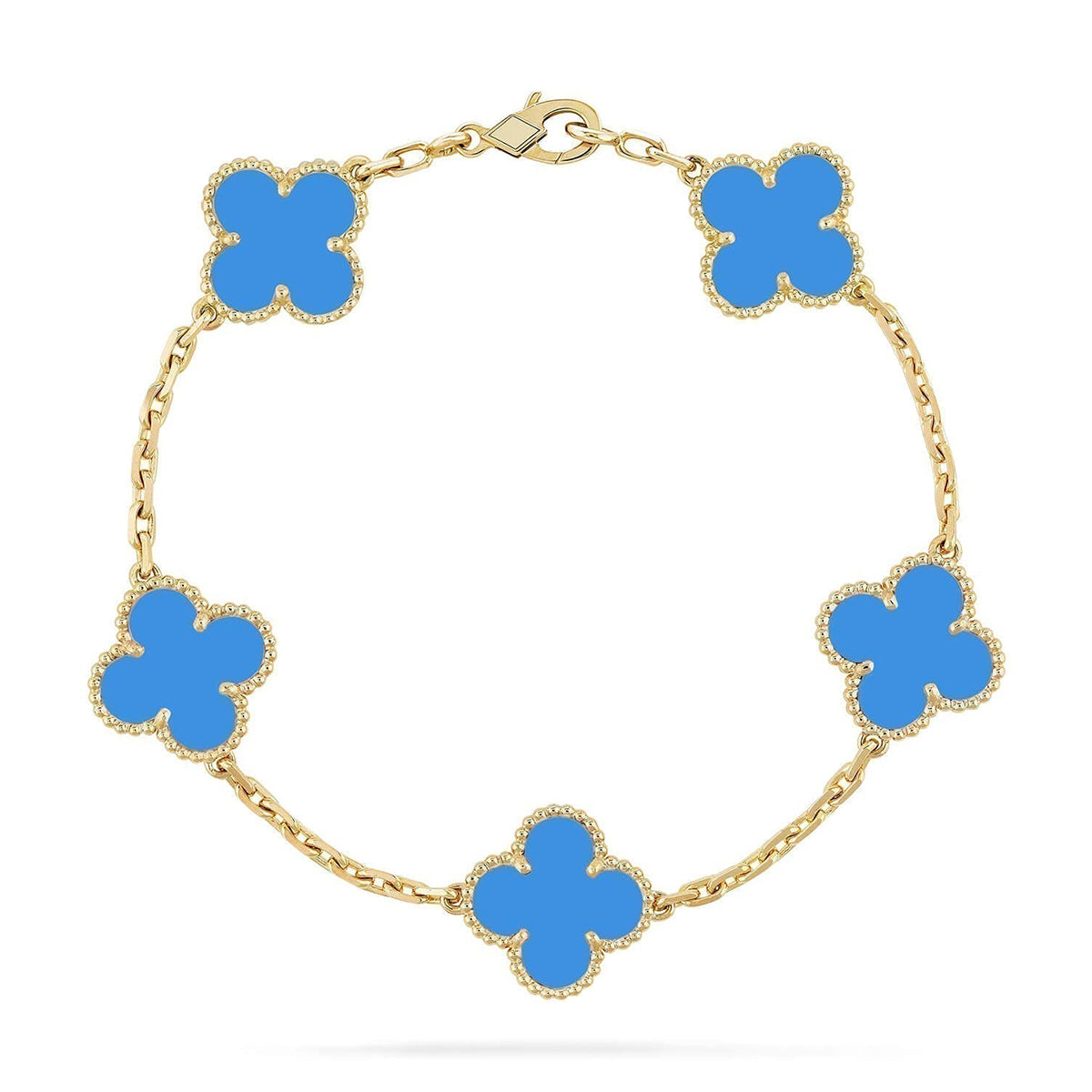 [Royal Jewellery] CLOVER 5 MOTIF BLUE AGATE BRACELET COLLECTION
