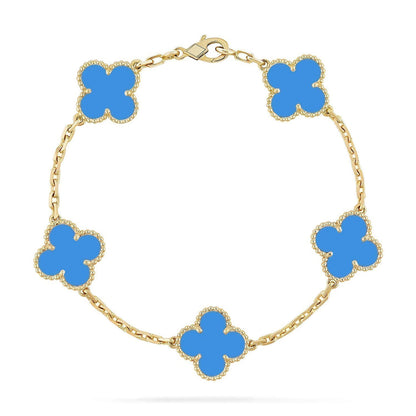 [Royal Jewellery] CLOVER 5 MOTIF BLUE AGATE BRACELET COLLECTION