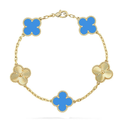 [Royal Jewellery] CLOVER 5 MOTIF BLUE AGATE BRACELET COLLECTION
