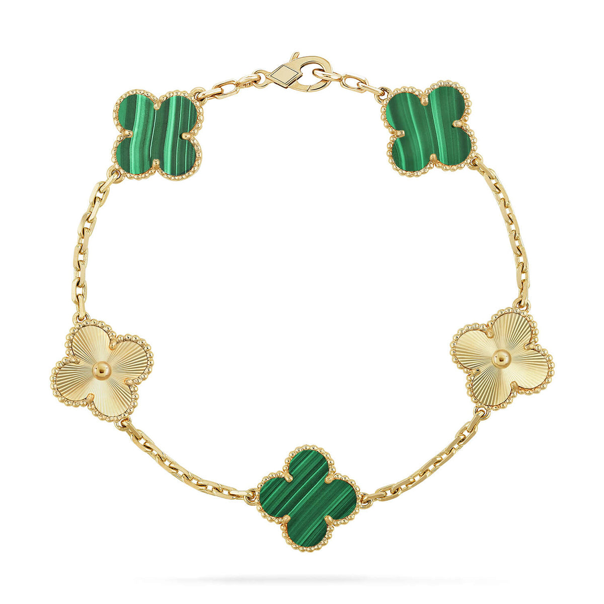 [Royal Jewellery] CLOVER 5 MOTIF MALACHITE BRACELET COLLECTION