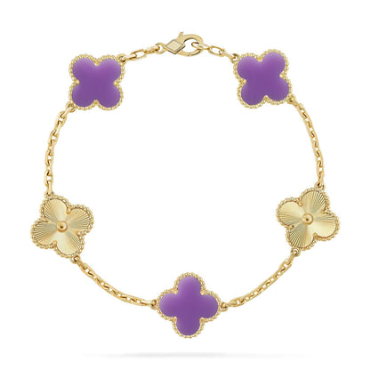 [Royal Jewellery]CLOVER 5 MOTIF LIGHT PURPLE BRACELET COLLECTION