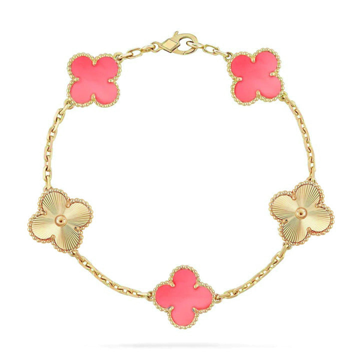 [Royal Jewellery] CLOVER 5 MOTIFS  PINK MOP BRACELET COLLECTION