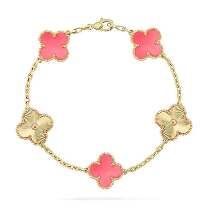 [Royal Jewellery] CLOVER 5 MOTIFS  PINK MOP BRACELET COLLECTION