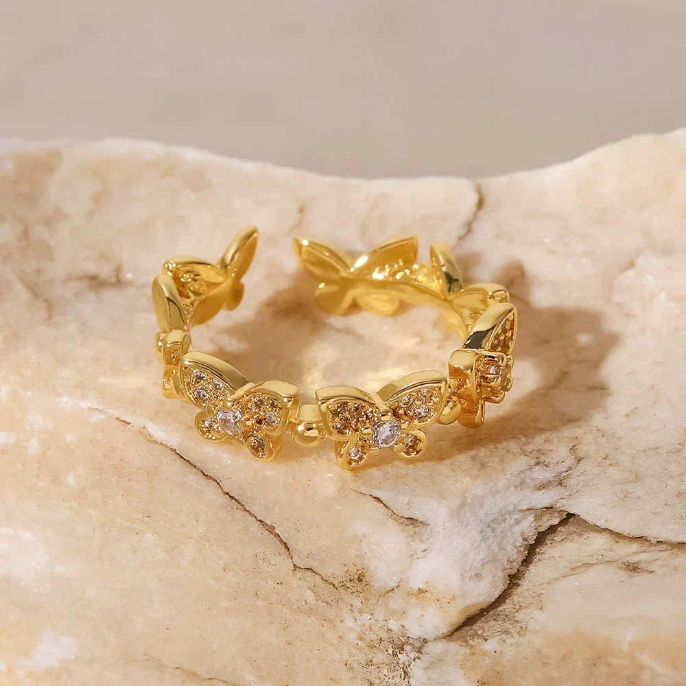 [Royal&Vicky]Colleen Butterfly Gold Ring