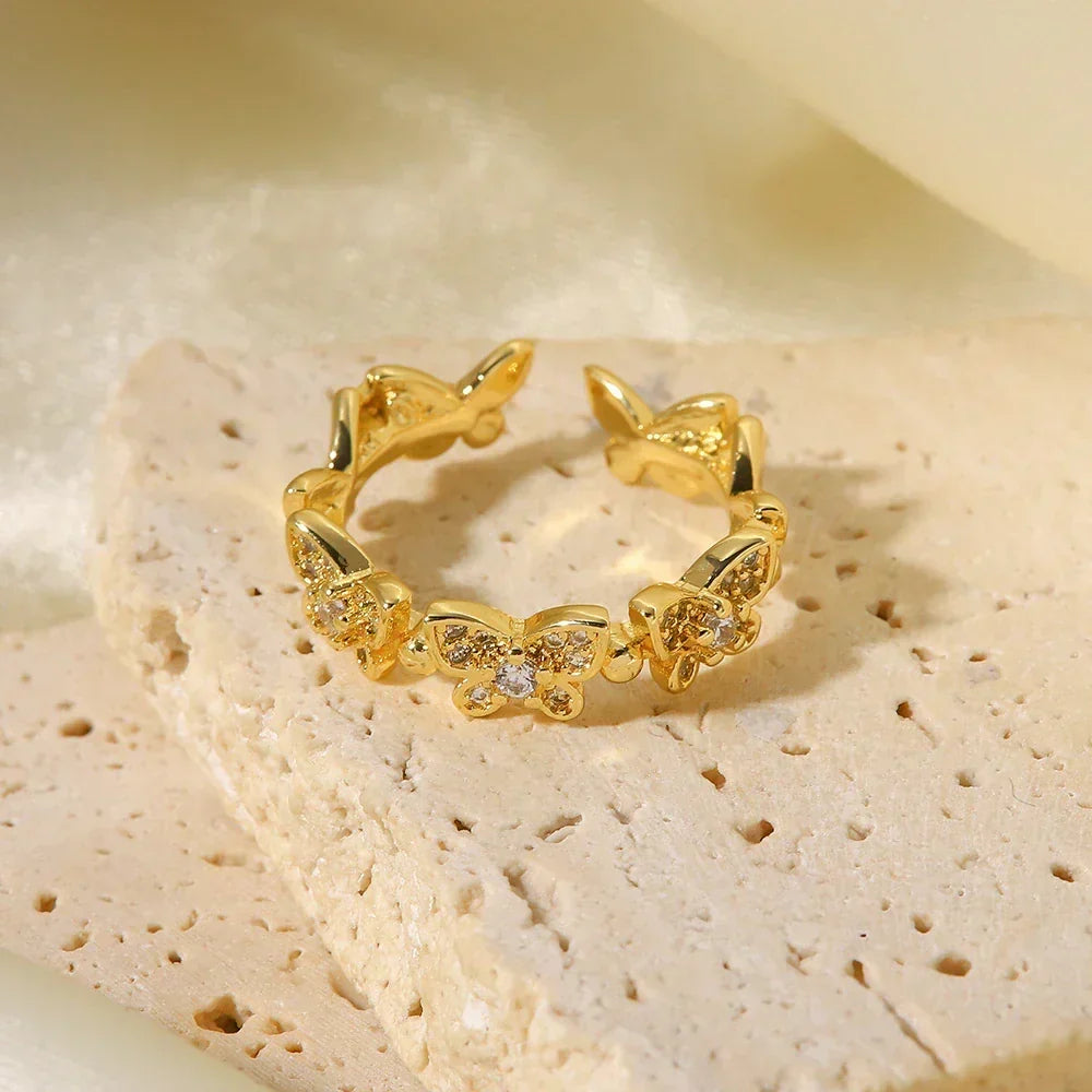 [Royal&Vicky]Colleen Butterfly Gold Ring