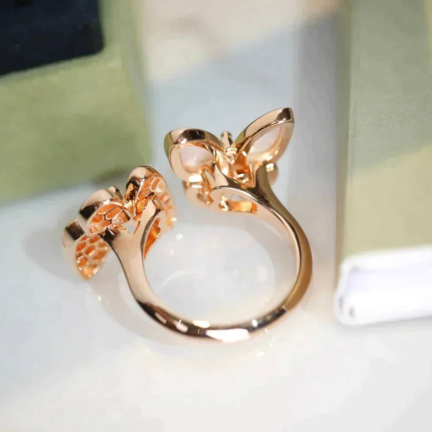 [ROYAL]TWIN BUTTERFLY DIAMOND MOP RING