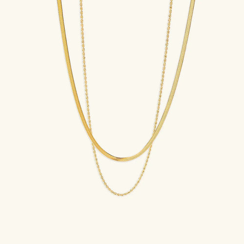 [Royal&Vicky]ヘイリー レイヤードゴールドチェーンネックレス