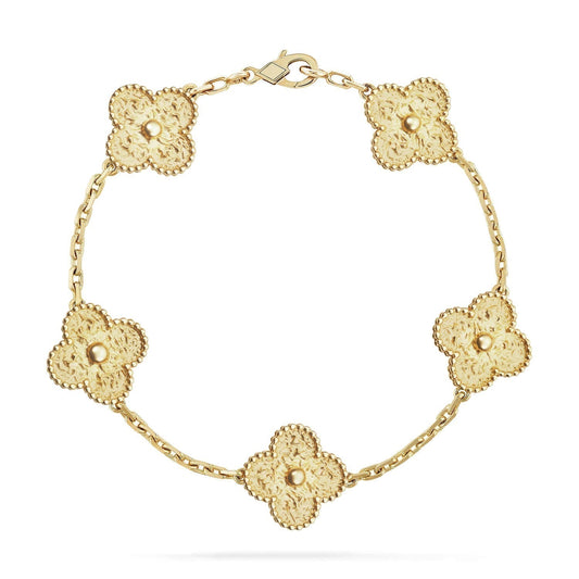 [Royal Jewellery]CLOVER 5 MOTIFS BRONZING BRACELET