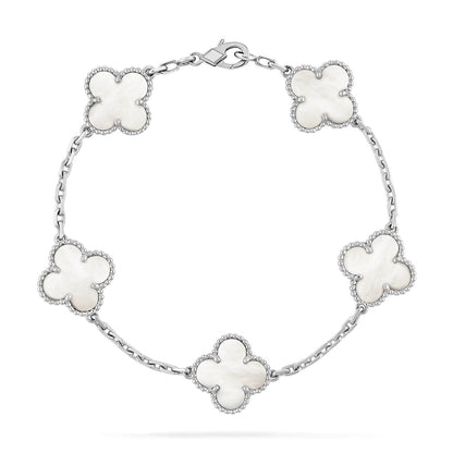 [Royal Jewellery]CLOVER SILVER MOP 5 MOTIF BRACELET