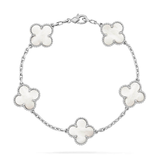 [Royal Jewellery]CLOVER SILVER MOP 5 MOTIF BRACELET