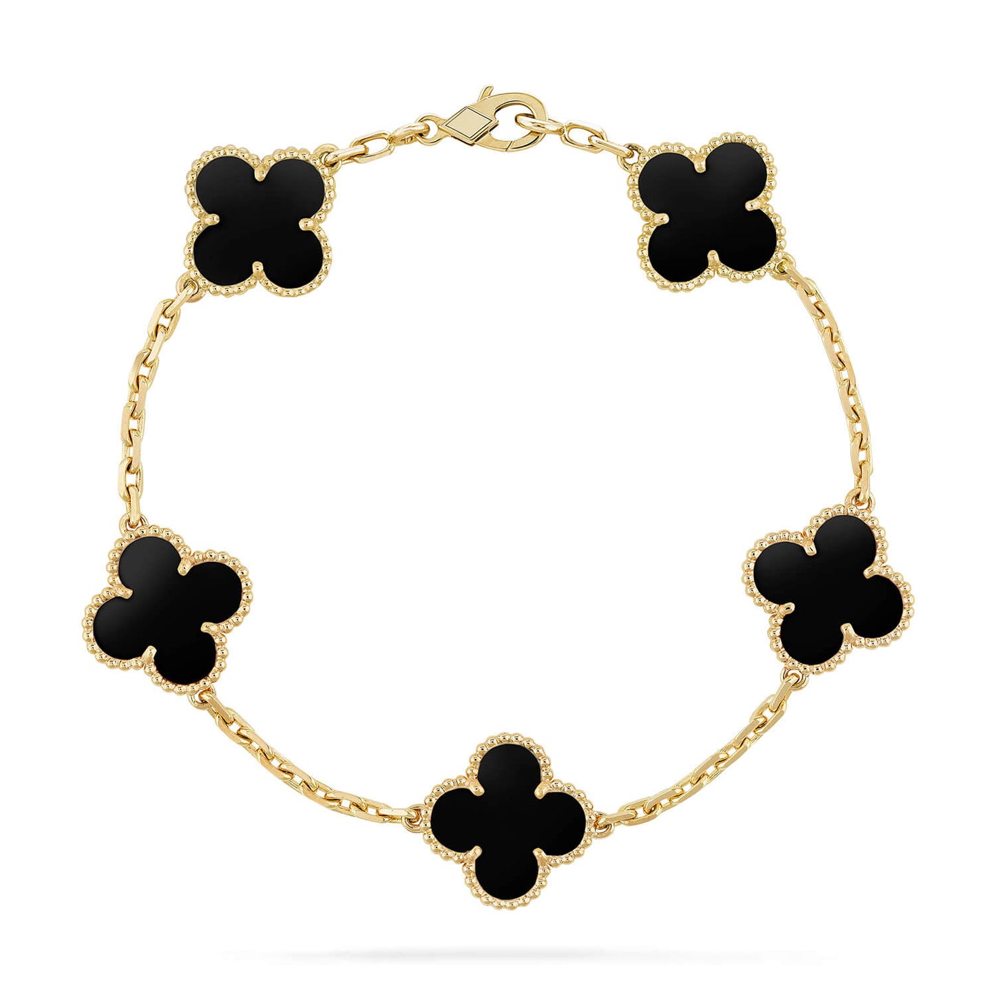 [Royal Jewellery]CLOVER  5 MOTIFS BLACK ONYX BRACELET