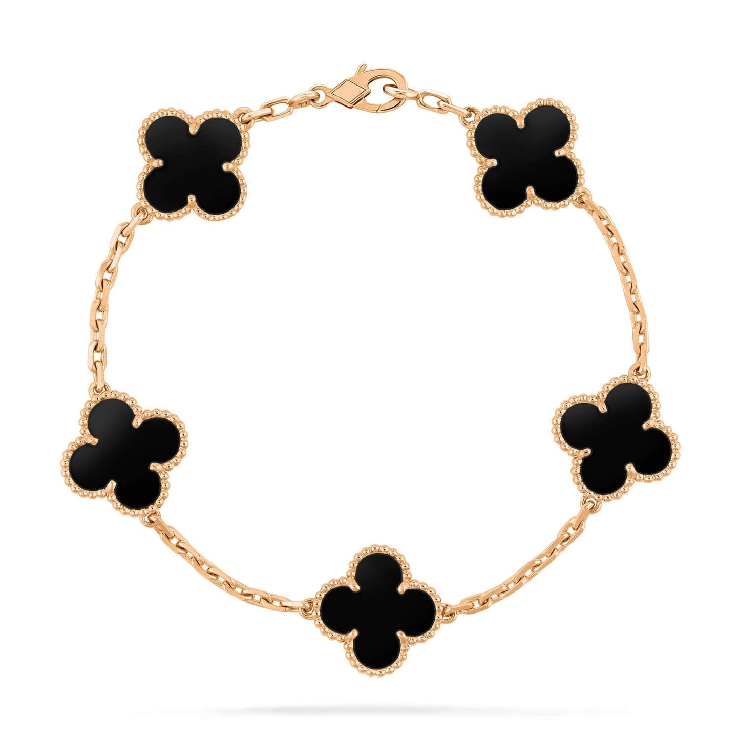 [Royal Jewellery]CLOVER  5 MOTIFS BLACK ONYX BRACELET