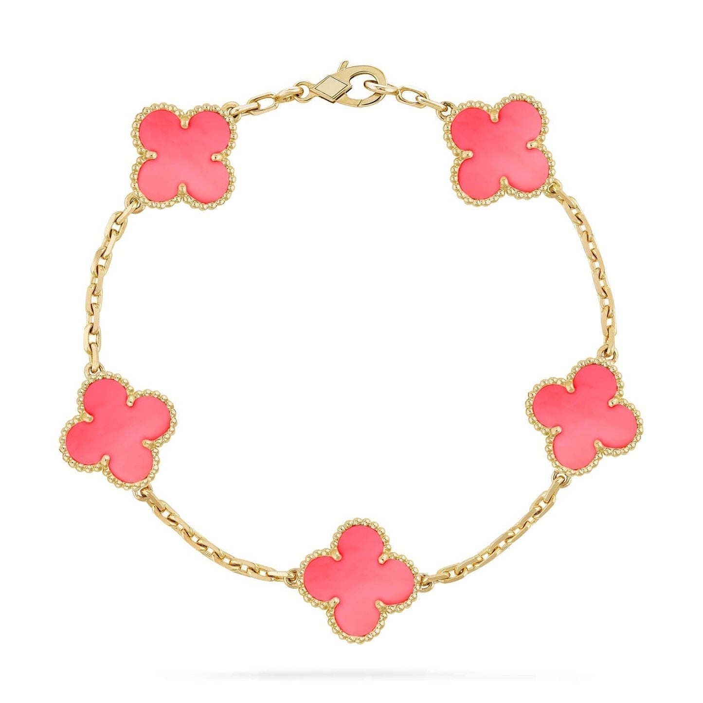 [Royal Jewellery]CLOVER 5 PINK MOP BRACELET