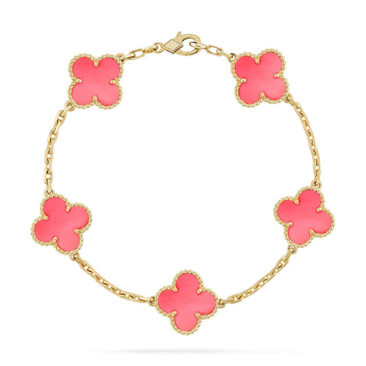 [Royal Jewellery]CLOVER 5 PINK MOP BRACELET