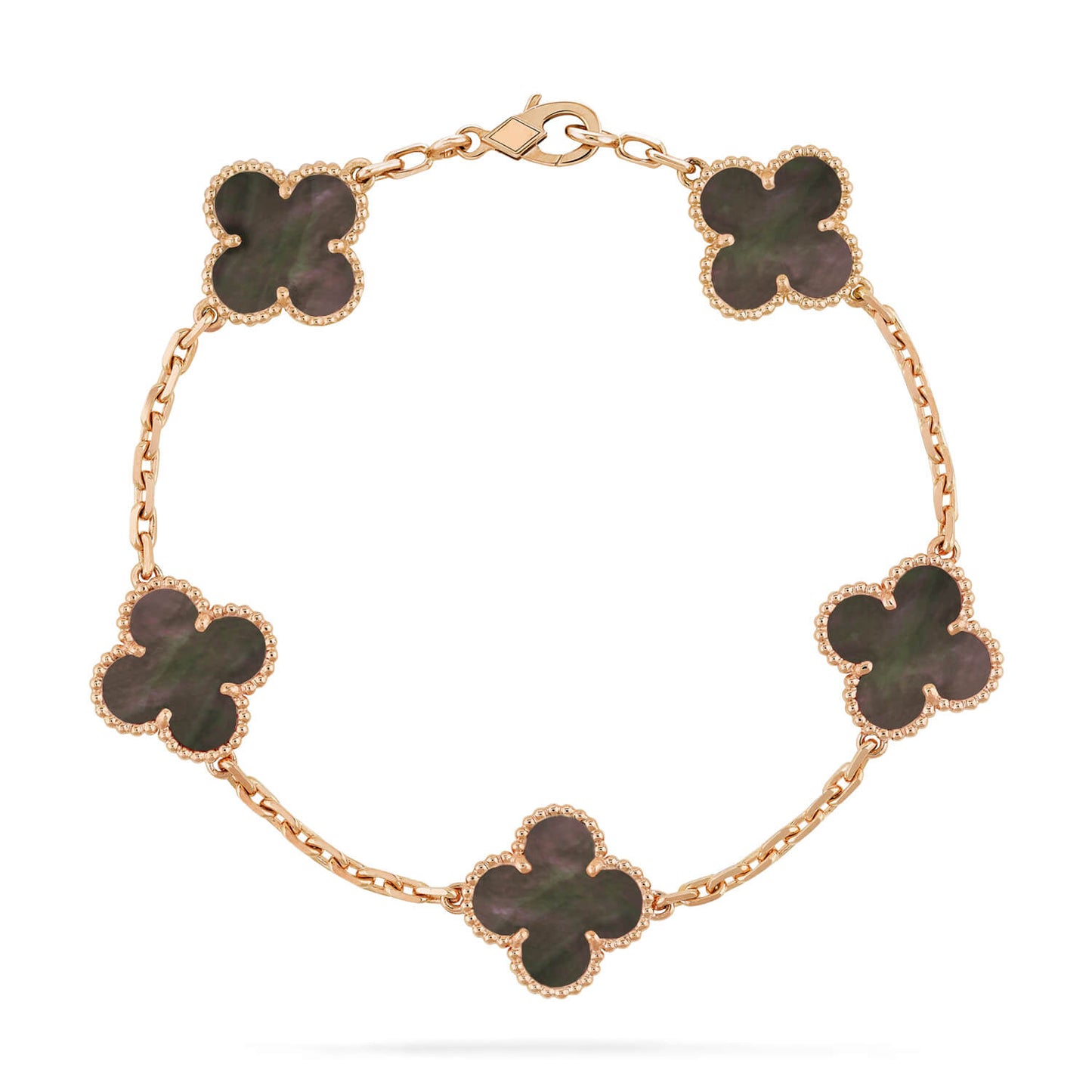 [Royal Jewellery]CLOVER 5 MOTIF GRAY MOP  BRACELET