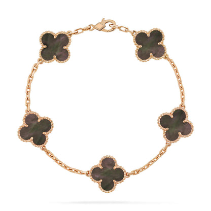 [Royal Jewellery]CLOVER 5 MOTIF GRAY MOP  BRACELET